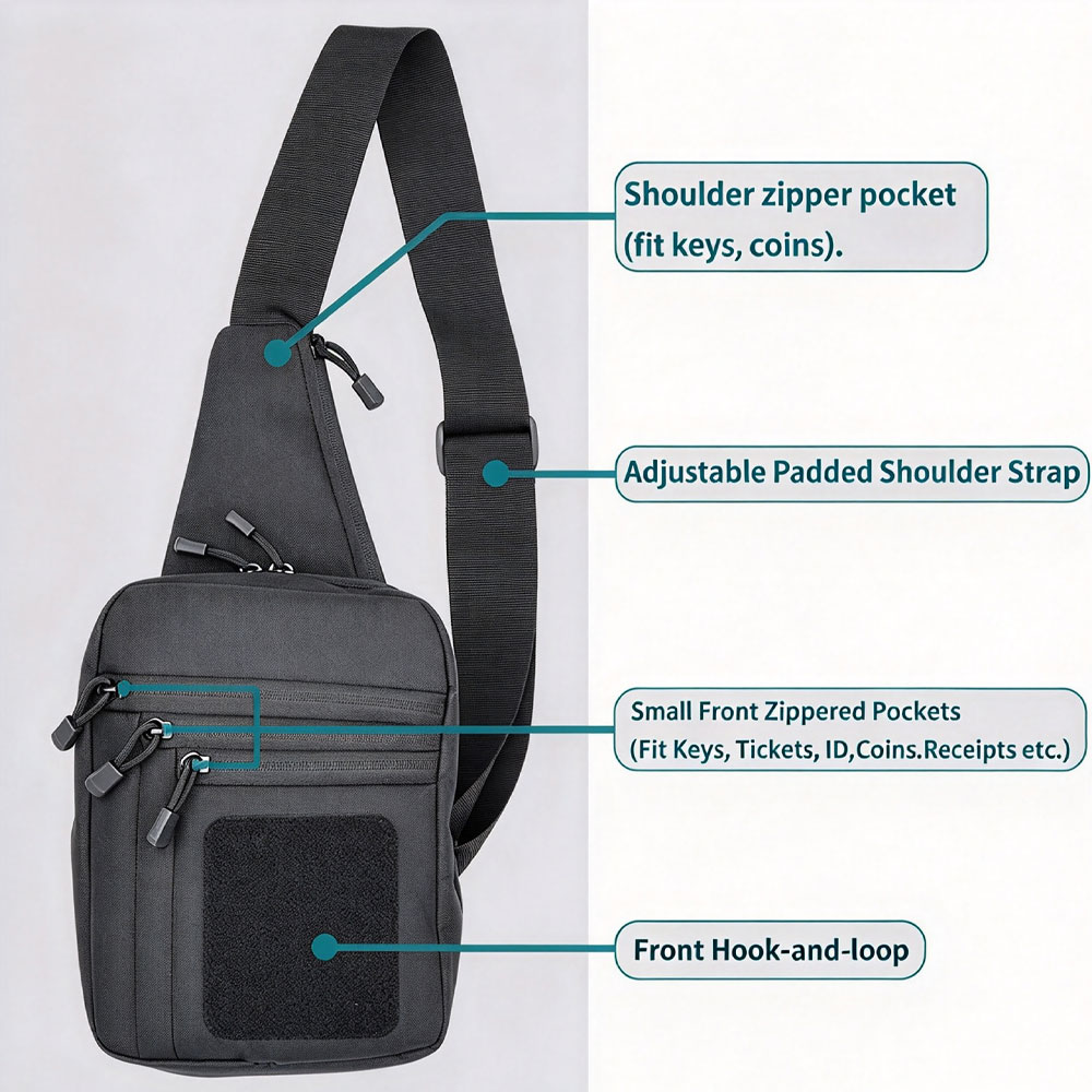 Tactische crossbody schouderta - Edc Concealed Carry Sling Bag recensie en prijs